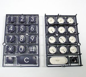 Telefon-Tastatur-Doppelt-Spritzen-Prozess zerteilt Schwarzweiss